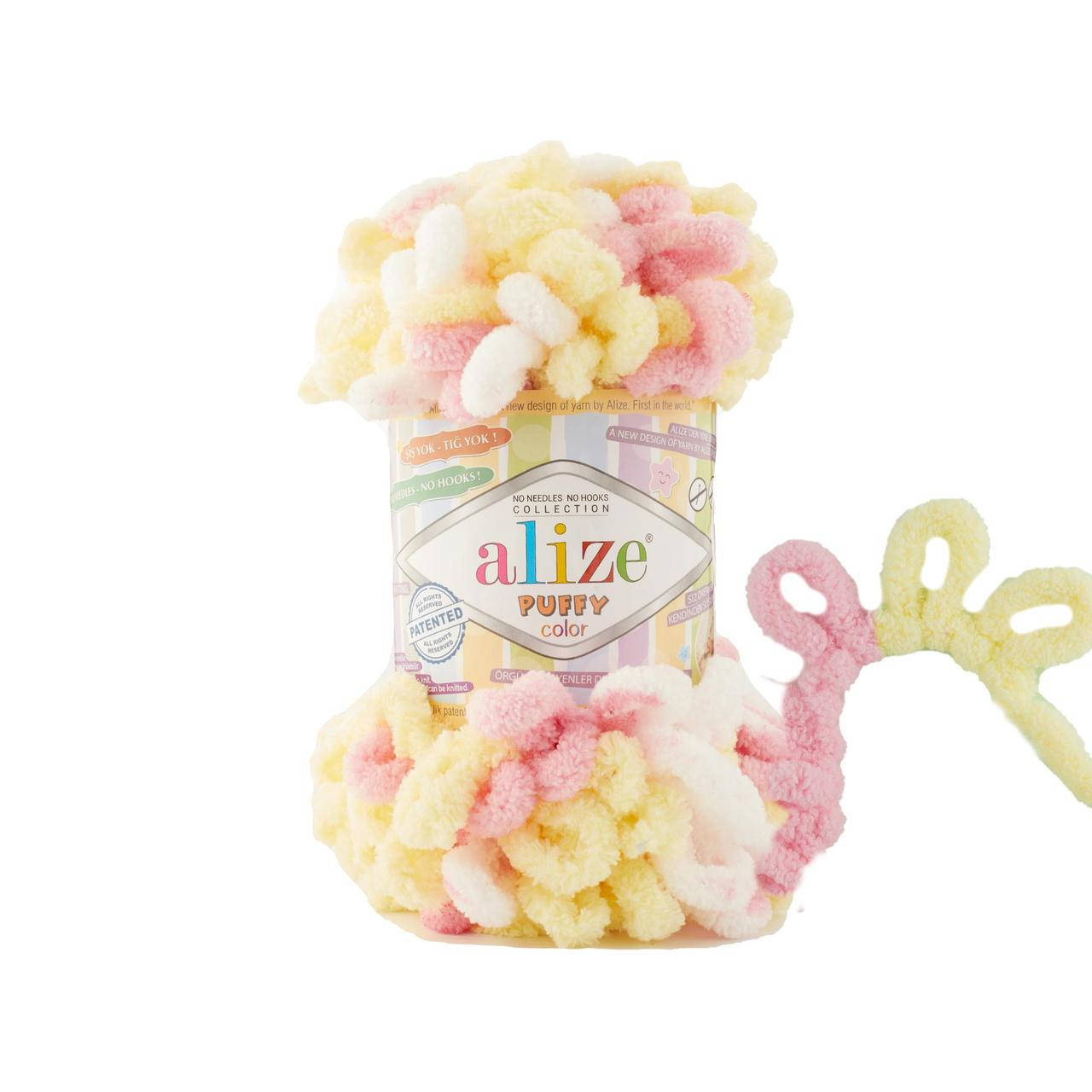 

Alize Puffy Color (Ализе Пуффи Колор) № 6369 (Пряжа, нитки для вязания руками), Разные цвета
