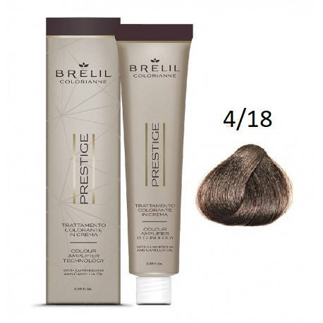 

Краска для волос Brelil Colorianne Prestige 4/18 шатен шокоайс 100 мл