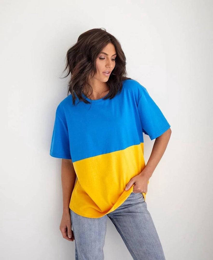 

Женская длинная футболка патриотическая, флаг Украины