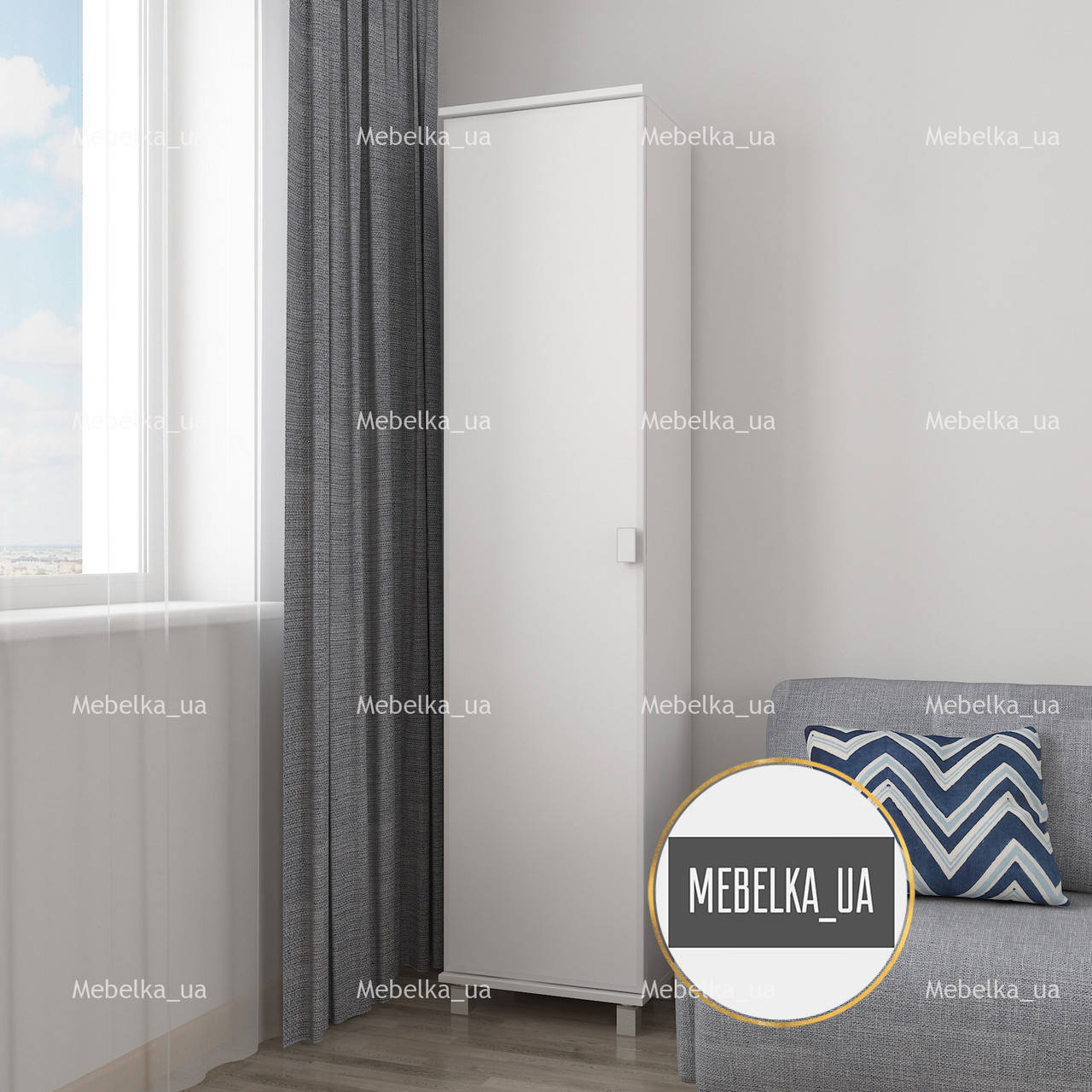 

Шкаф - пенал в ванную комнату, Шкаф для одежды в комнату, в спальню, прихожую Ш-1466