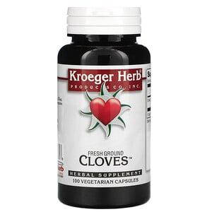 

Свежемолотая гвоздика, Cloves, Kroeger Herb Co, 100 вегетарианских капсул