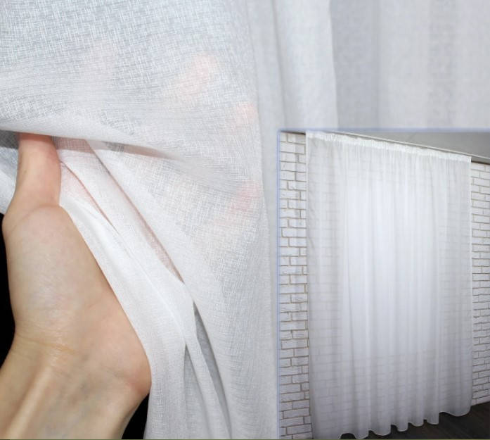 

Огнеупорная тюль, цвет белый