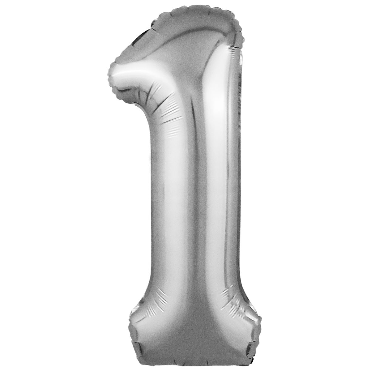 

Фольгированная цифра (102 см) Slim 1 серебро, Серебристый