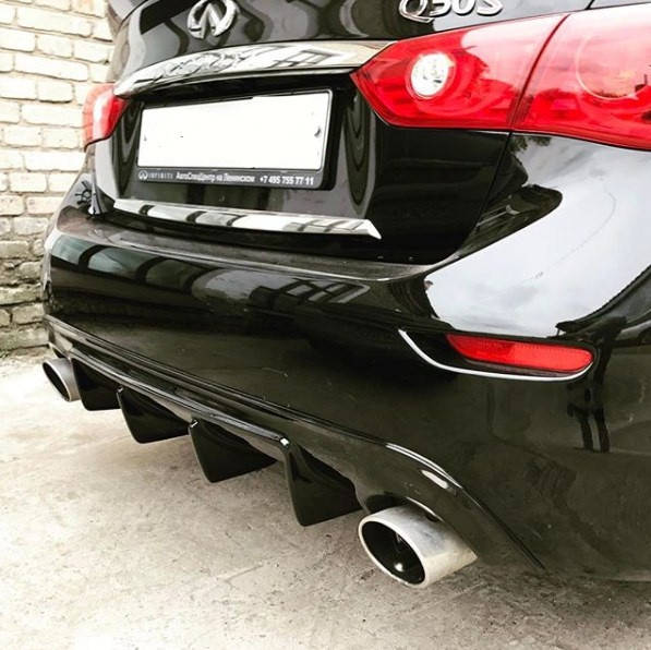 

Диффузор заднего бампер Infiniti Q50 2013-2017 г.в. Инфинити к50, Черный