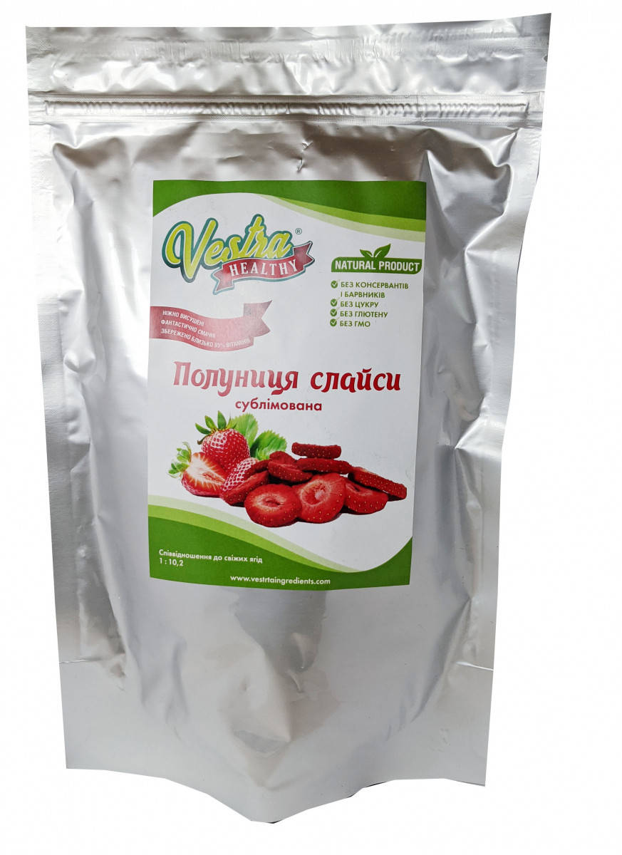 

Клубника сублимированная слайсы, 50 гр