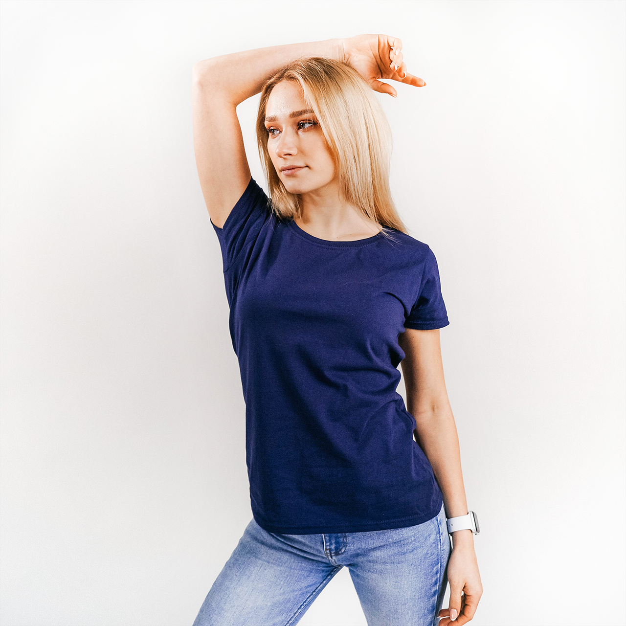 

Женская футболка лёгкая Тёмно-синяя Fruit of the loom 061420032 XXL, Темно-синий