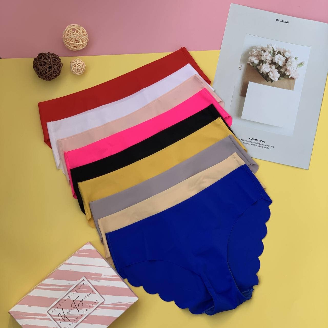 

Комплект 1 женских бесшовных трусов брифов (5шт.) Размер S, Разные цвета