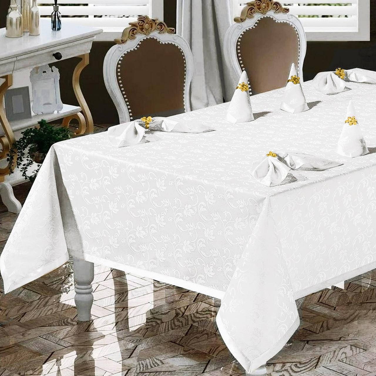 

Праздничная скатерть с салфетками Rozalite Set, Белый, 160х220+35х35 (8шт)