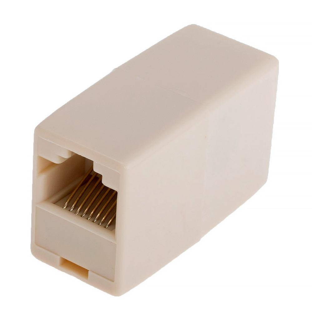 

Соединитель компьютерный RJ-45 (8р8с), 1 гнездо - 1 гнездо, корпус пластик