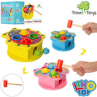 

Деревянная игрушка Стукалка MD 0045 молоток, шарики 4 штуки, 3 вида, в коробке., Разные цвета
