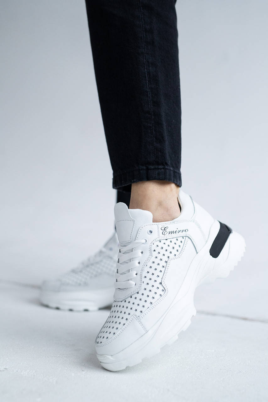 

Женские кроссовки кожаные летние белые Emirro ЖСС 18-06 White Edition, Белый