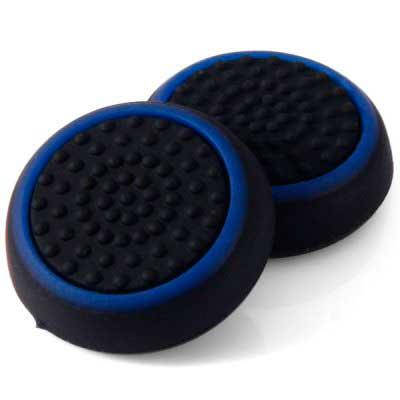 

Силиконовые накладки на стики Dualshock 4 черные с синей окантовкой 2 шт. (Черкассы)