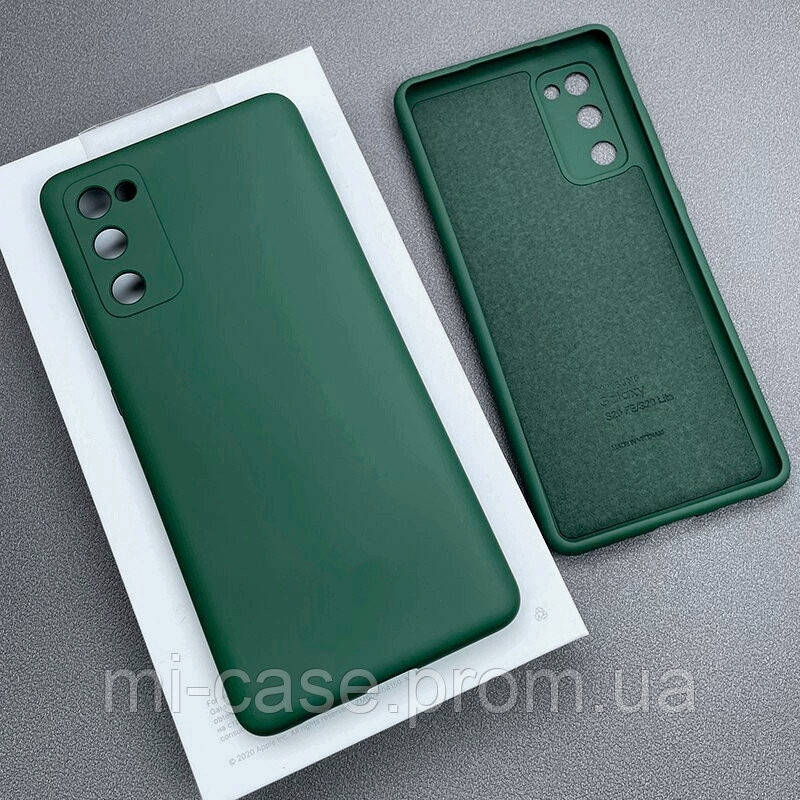 

Силиконовый чехол для Samsung Galaxy S20 FE Темно-зеленый микрофибра soft touch