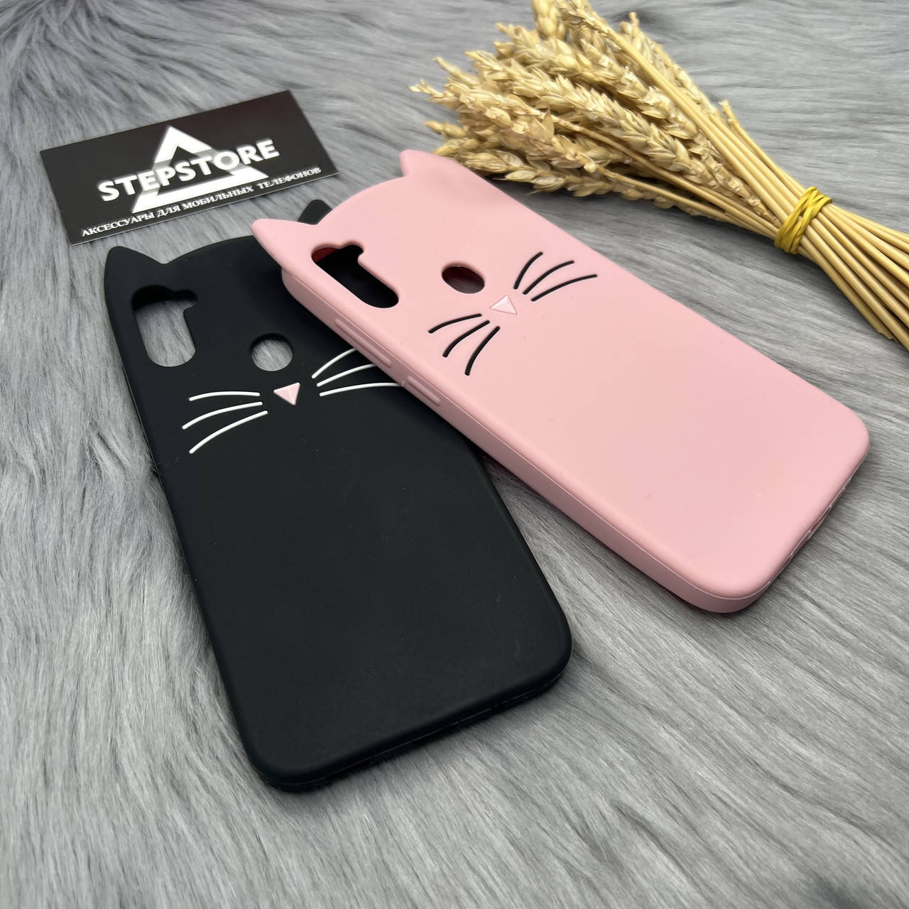 

Чехол котик Cat для Samsung A11 A115 M115 2020 чёрный с ушами противоударный детский, Черный