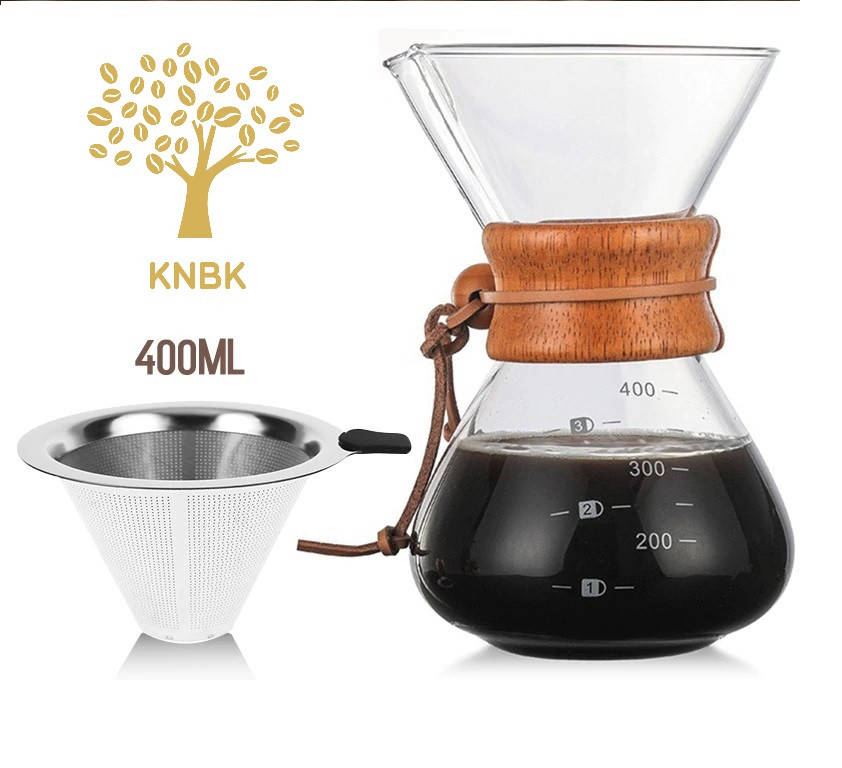 

Кемекс для кофе (Chemex 400 мл.) с металлическим многоразовым фильтром, Прозрачный