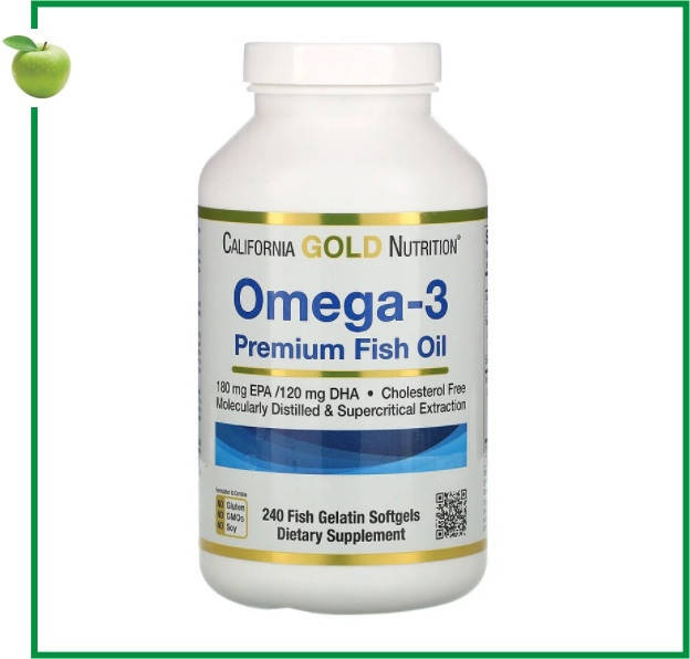 

Омега-3, рыбий жир премиум-класса, 240 капсул, California Gold Nutrition, США