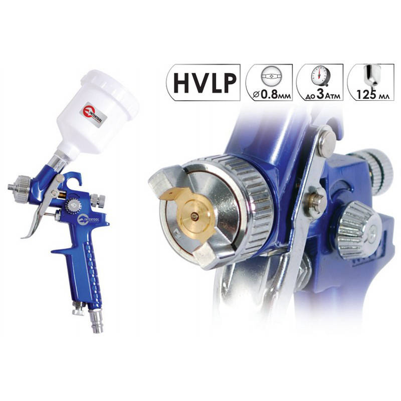 

Краскопульт (пистолет покрасочный) 0,8мм мини HVLP Intertool PT-0101