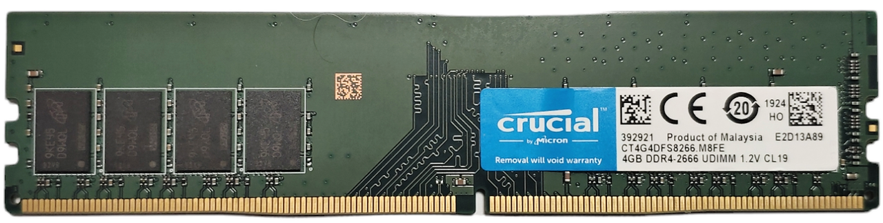 

Память для ПК DDR4 4GB 2666 MHz Micron Crucial CT4G4DFS8266