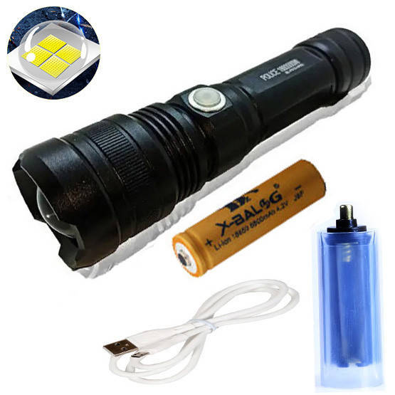 

Фонарь Тактический POLICE BL P512-HP50 с зарядкой USB, Черный