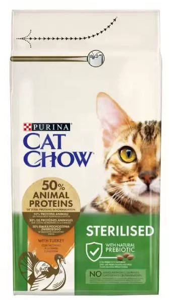 

Cat Chow Sterilized 15кг- корм для стерилизованных котов с индейкой