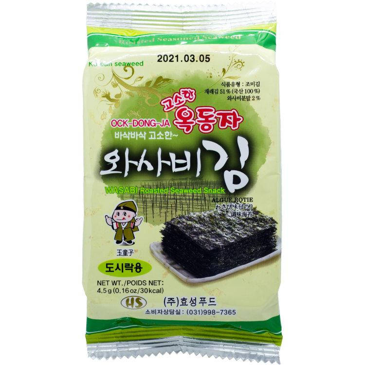 

Чипсы нори Ock Dong Ja с васаби 4.5г