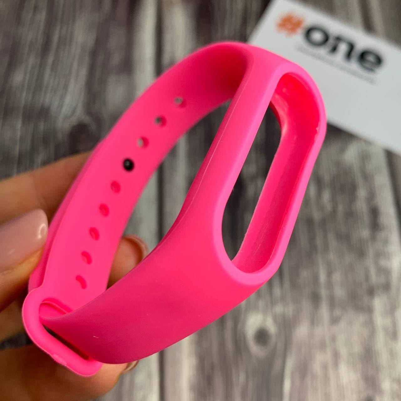 

Ремешок для Xiaomi Mi Band 2 силиконовый однотонный цветной браслет на сяоми ми бенд 2 розовый