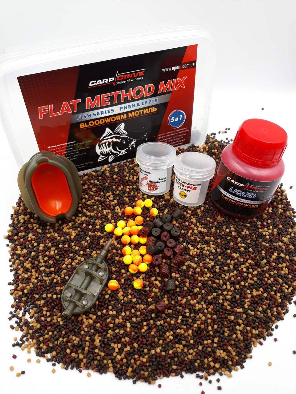 

Методный пеллетс, флэт метод микс Мотыль (Bloodworm) Carp Drive 7 в 1