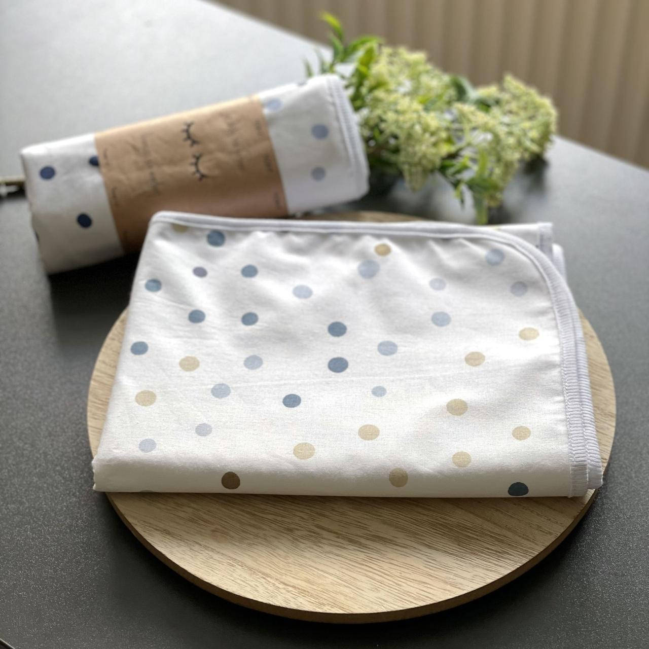 

Пеленка непромокаемая Акварельный горошек синий 115640