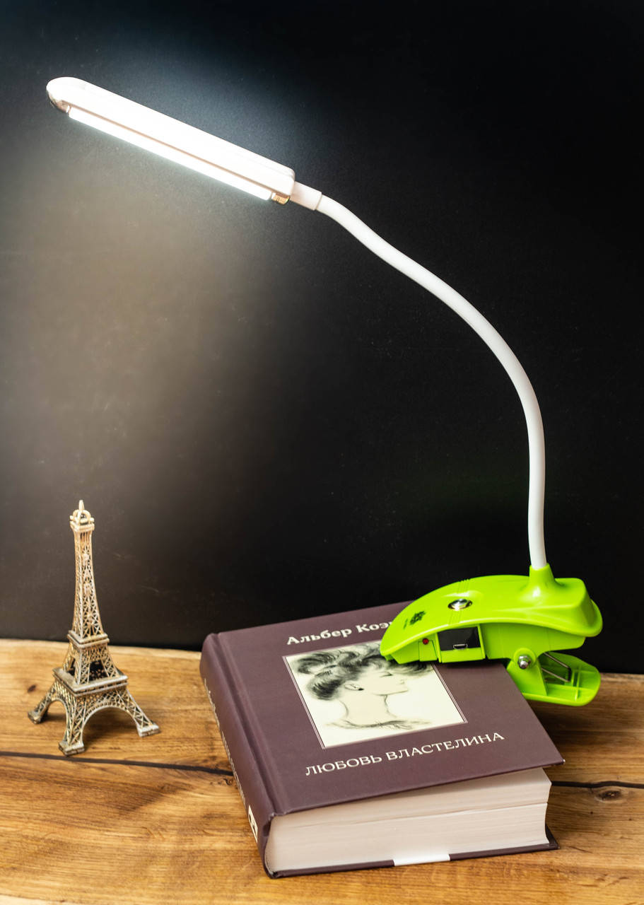 

Настольная лампа на прищепке и аккумуляторе Luxury YJ-5868-1 11 SMD, Зелёный