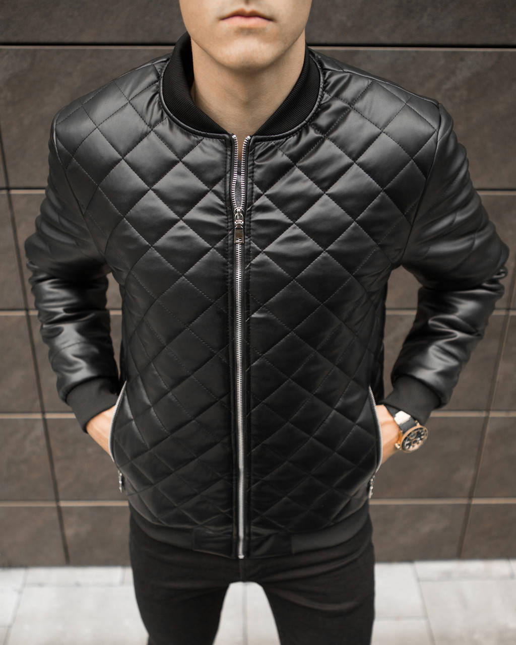 

Куртка мужская кожаная весенняя до 0* Tigr X Black / осенняя ЛЮКС качество
