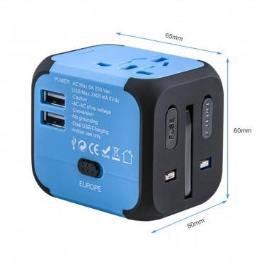 

Черный. Универсальный сетевой USB адаптер для путешествий и дома Adapter Travel ORIGINAL