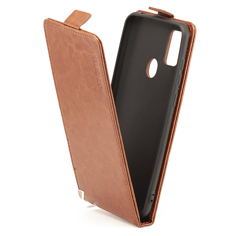 

Чехол Idewei для ZTE Blade A7S 2020 / A7020 флип вертикальный кожа PU коричневый