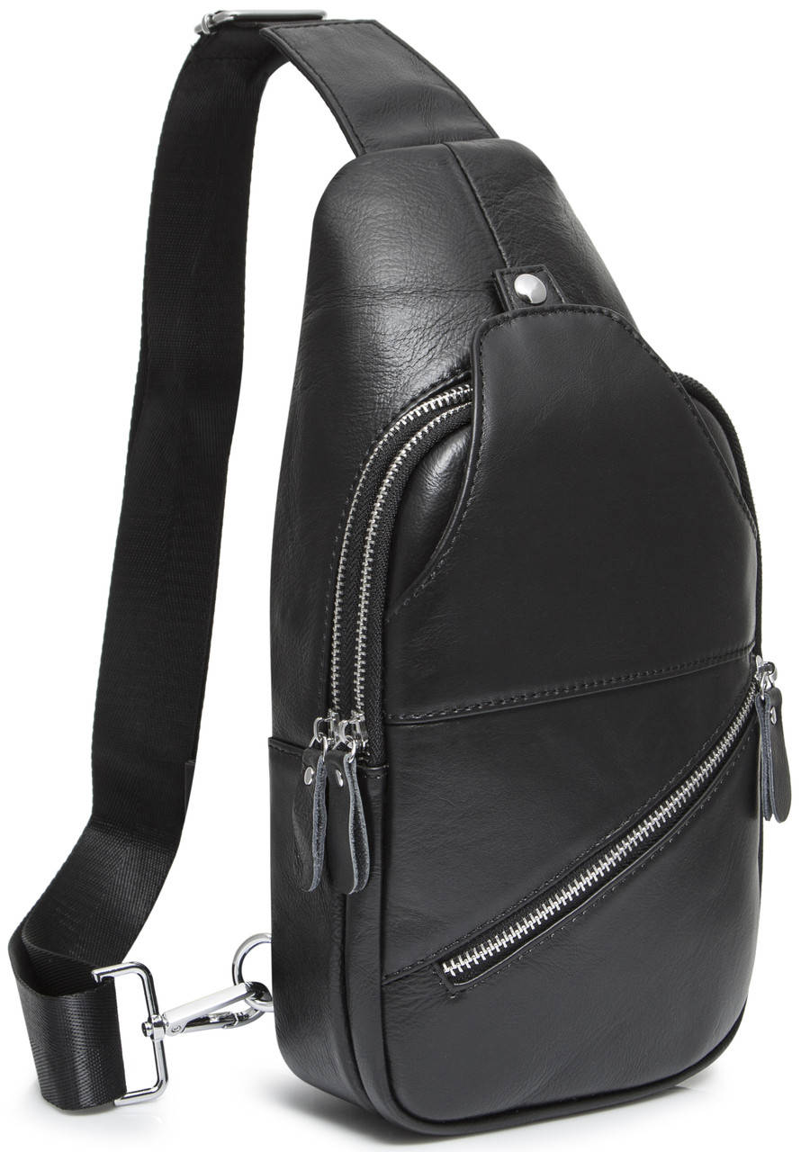 

Сумка на грудь мужская кожаная Tiding Bag A25F-1912A, Черный