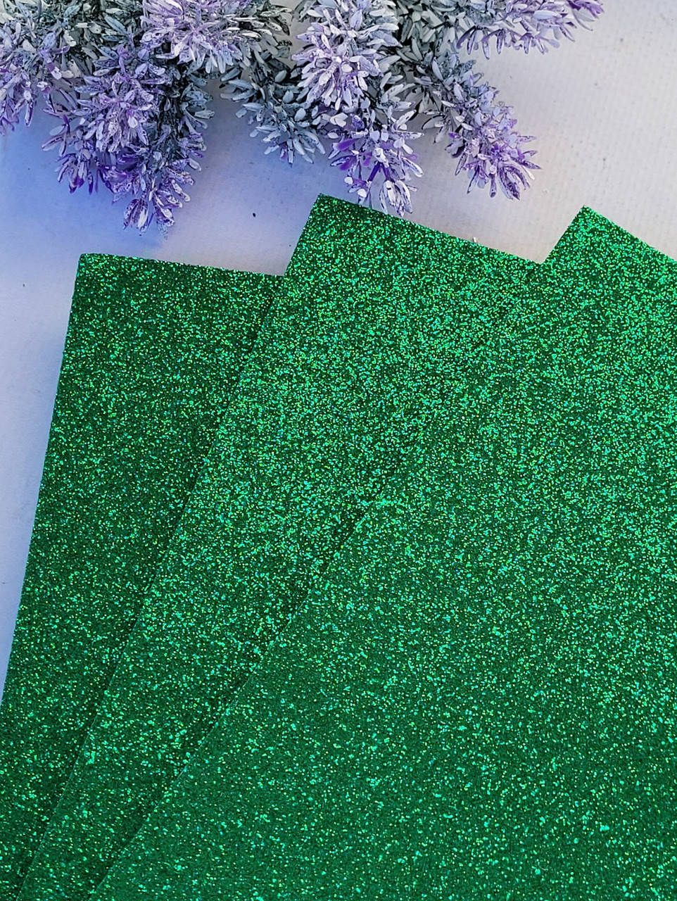 

Глітерний фоаміран 25×25см зелений