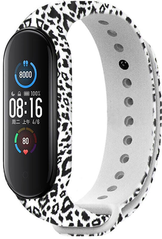

* Ремешок UWatch TPU Replacement Print Design Wrist Strap for Mi Band 5/6 Leopard Light,Браслет на смарт часы