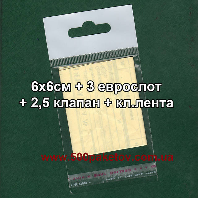 

Пакет с еврослотом 8,5х6,5cм +к/л