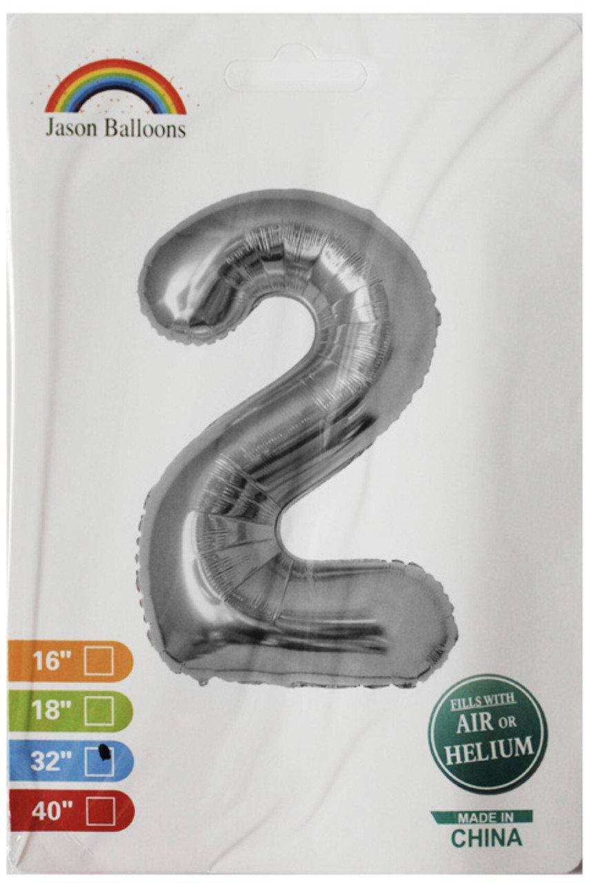 

Фольгированная цифра 2 серебро 70 см