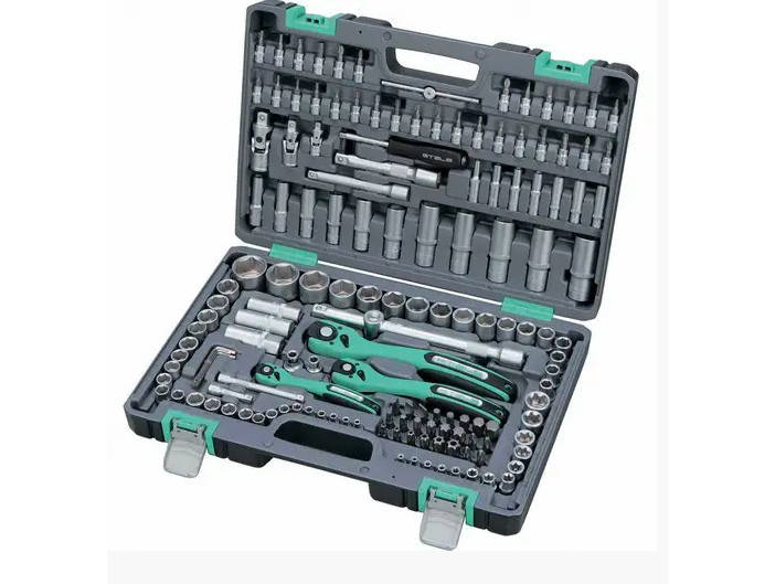 

Набор инструментов STELS 1/4, 3/8, 1/2, Cr-V, S2, усиленный кейс, 151 предм. (14114)