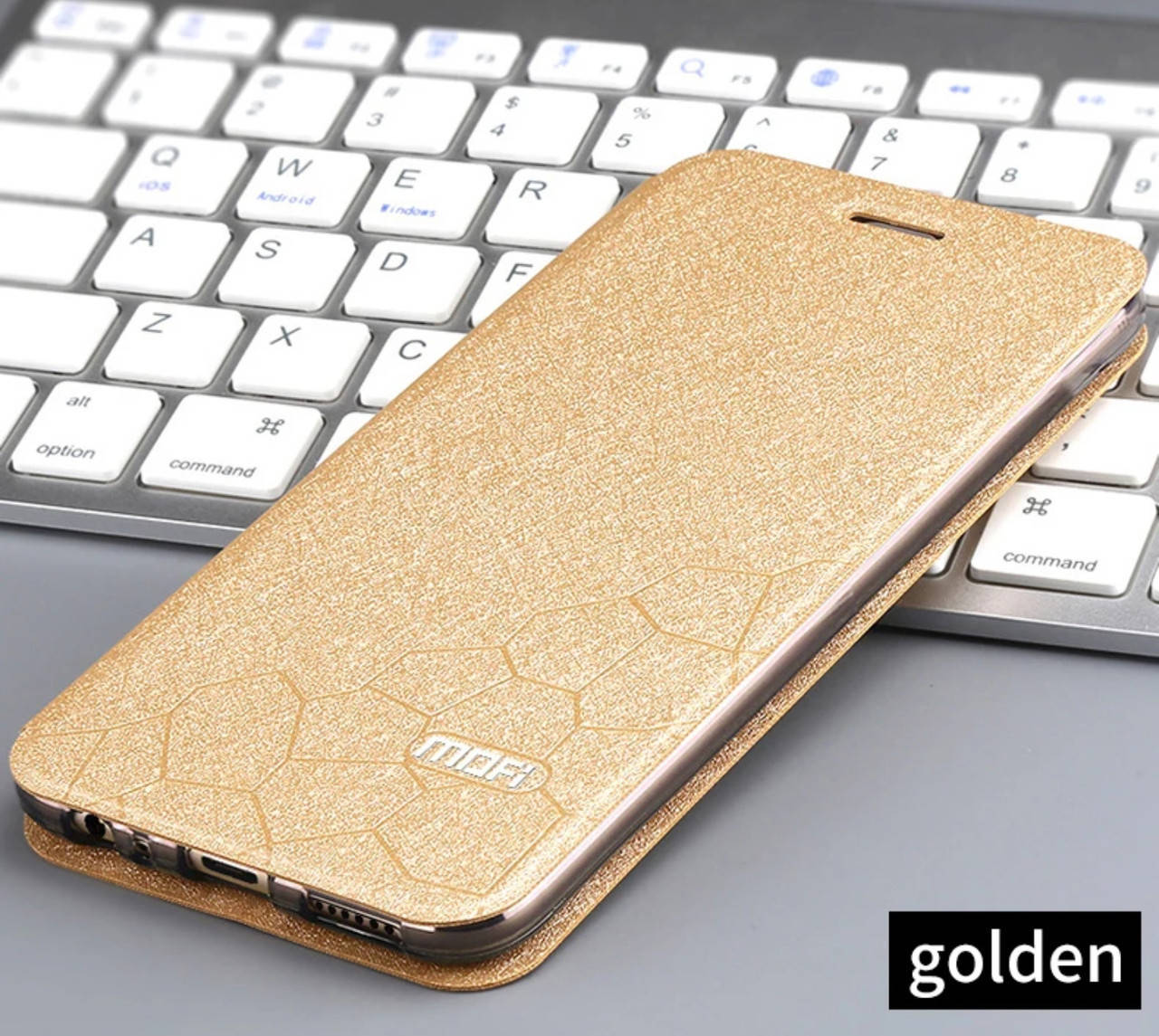 

Чехол-книжка MOFI Vintage соты для Xiaomi Redmi 5+ / Xiaomi Redmi 5 Plus Золотистый