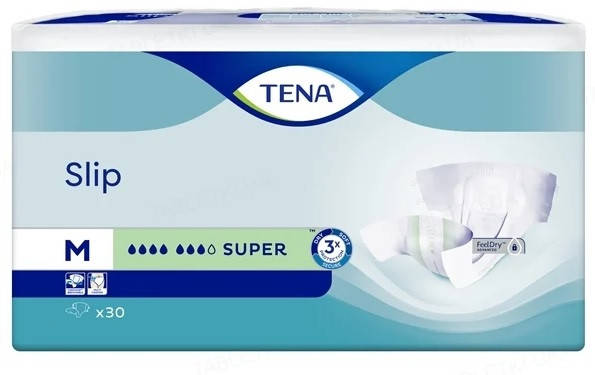 

Подгузники для взрослых Tena Super Medium 30 шт 73-122 см 7 капель