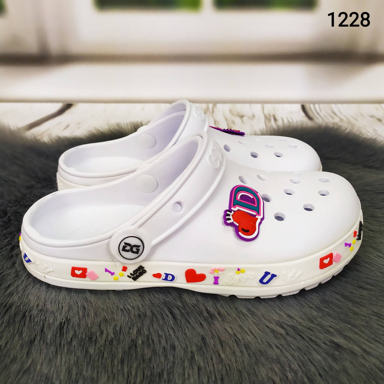 

Кроксы сабо подростковые для девочки белые Dago Style 33=21см, Белый