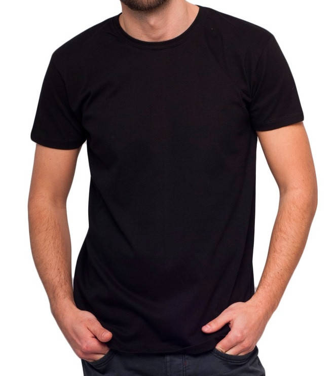 

Черная футболка мужская спортивная летняя без рисунка трикотажная хб Украина, Черный