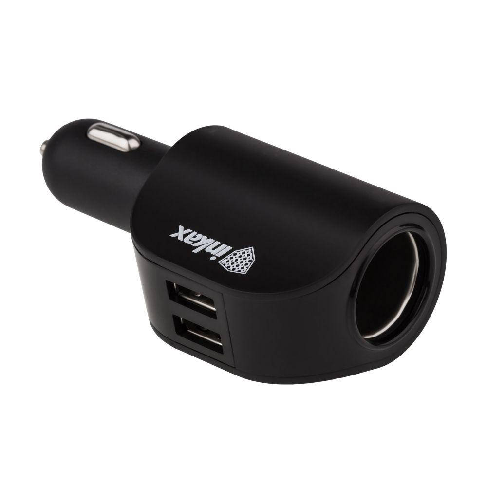 

Автомобильное зарядное устройство Inkax CС-08 2USB, 3,1A, LED дисплей, черный, пластик, з/у, автозарядное