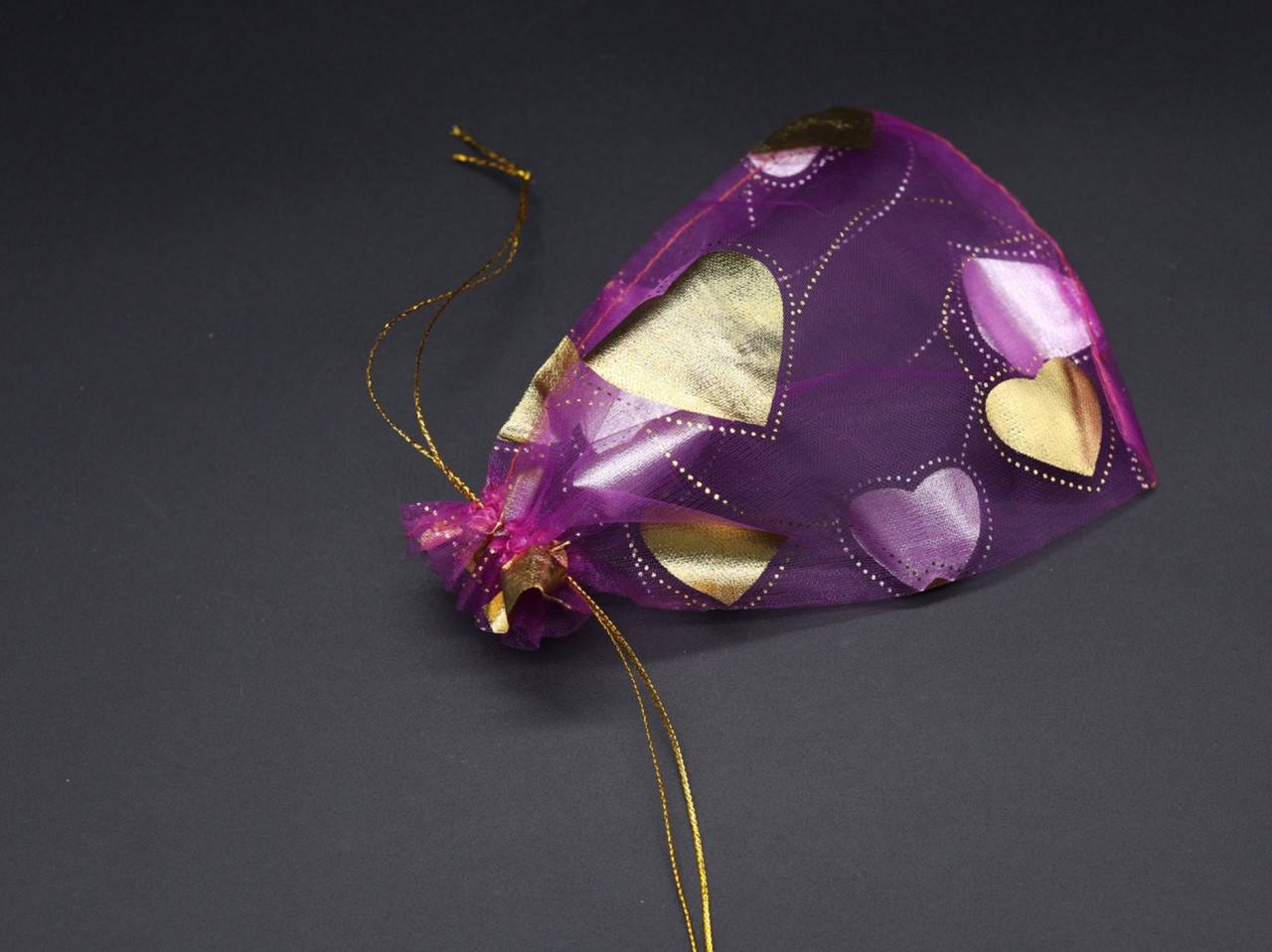 

Подарочные мешочки из органзы. Цвет розовое сердце. 13х18см, Розовый