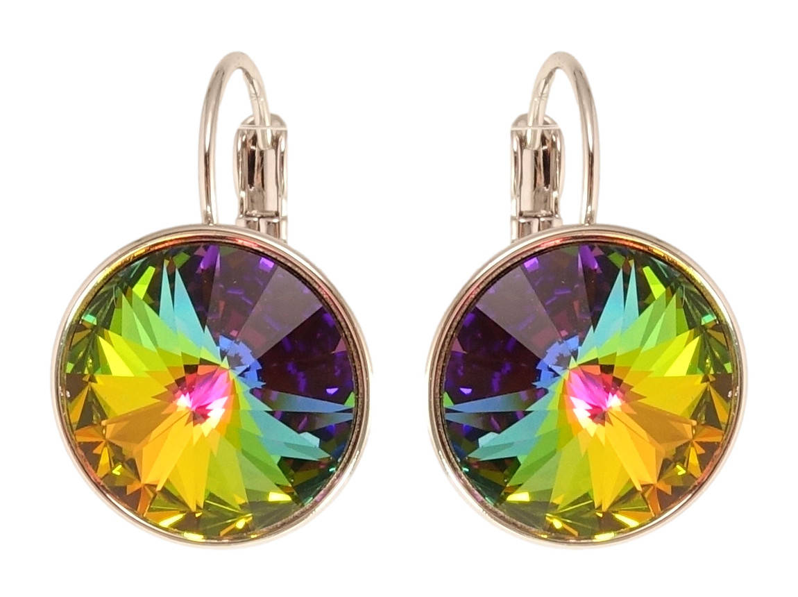 

Серьги Xuping Родий с кр-ми Swarovski французский замок "Кристалл Vitrail Medium на дужке" ø 16мм