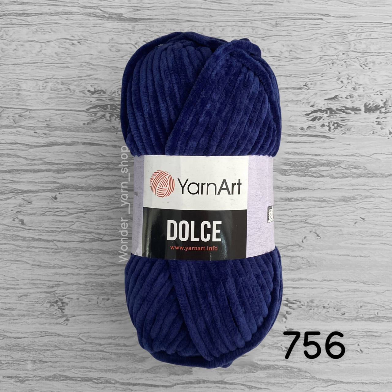 

Плюшевая пряжа YarnArt Dolce (ЯрнАрт Дольче) 756, темно-синий