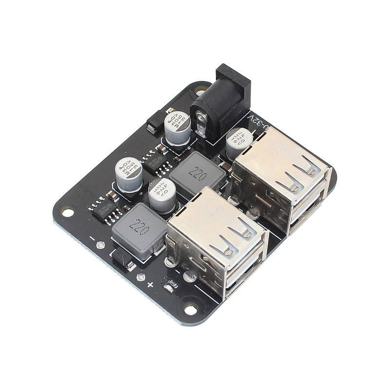 

DC-DC преобразователь, 10-24V to USB 5V 2.4А 4 x USB, без корпуса