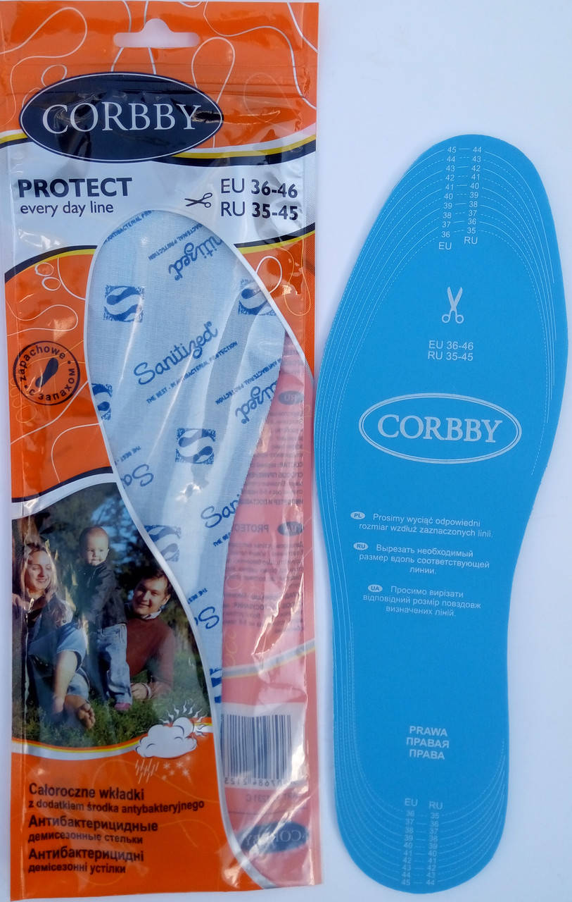 

Стелька Protect бактерицидная демисезонная универсальная Corbby