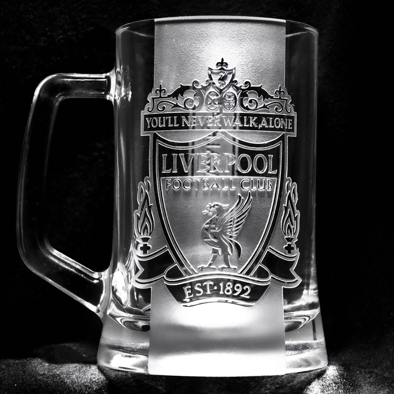 

Бокал для пива с гравировкой логотипа ФК Ливерпуль FC Liverpool на две стороны SandDecor, Прозрачный