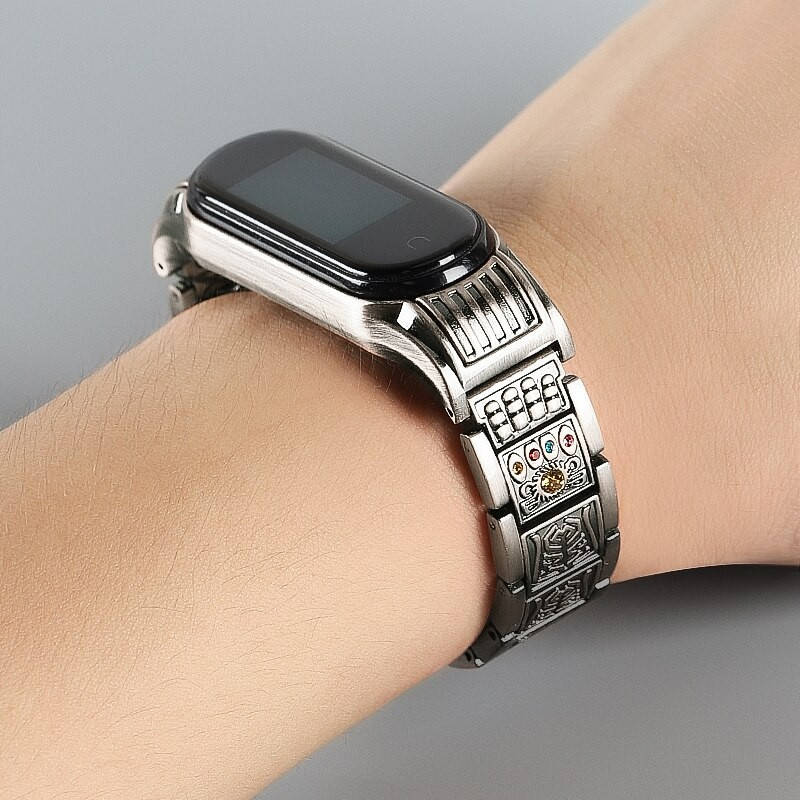

Металлический Браслет Thanos для Mi Band 4 / 3 Grey